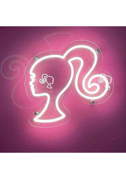 Neon LED Işıklı Kuaför Kadın Barbie