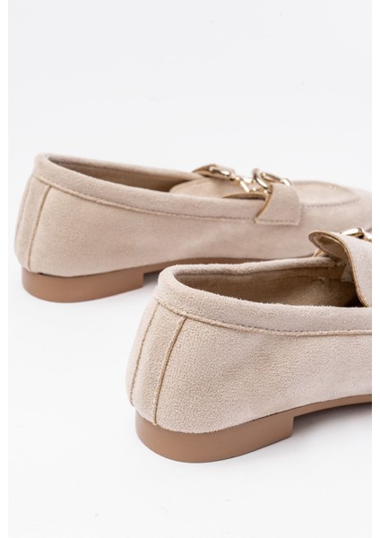 Bej Süet Toka Aksesuarlı Günlük Kadın Babet fiyatları