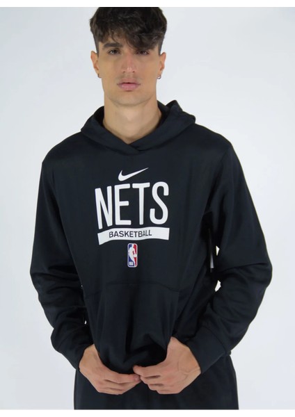 Dri-Fit Nba Brooklyn Nets Spotlight Erkek Siyah Basketbol Sweatshirt DN8149-010