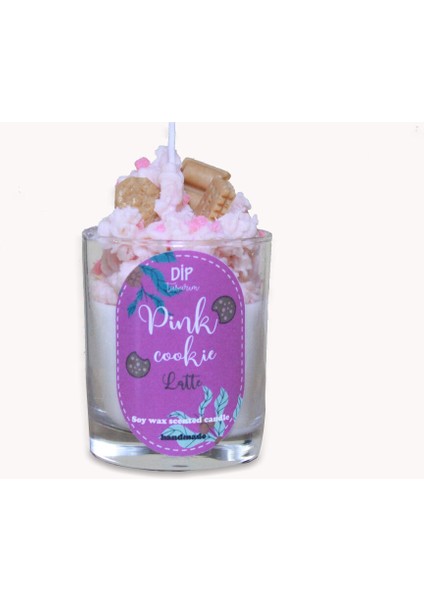 Dip Tasarım Pink Cookie Latte Tasarım Soya Mum