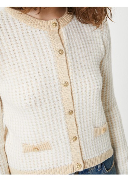 Triko Hırka Bisiklet Yaka Cep Detaylı Düğmeli Uzun Kollu 5WAL90050IT modelleri