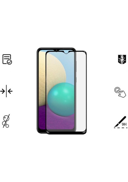 Samsung Galaxy A02 Ile Uyumlu Kırılmaz Cam 9d Tam Kapatan Süper Glass