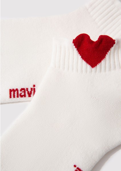 Kalp Detaylı Beyaz Patik Çorap 1912797-21649 fiyatları