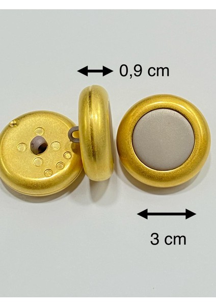 Kaban Kürk Manto Düğmesi / Italyan Düğme 6 Lı Set / Mat Gold Bej 3 cm /M010 fiyatları