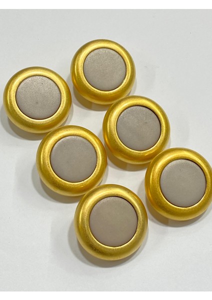 Kaban Kürk Manto Düğmesi / Italyan Düğme 6 Lı Set / Mat Gold Bej 3 cm /M010 modelleri