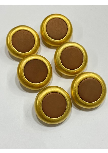 Kaban Kürk Manto Düğmesi / Italyan Düğme 6 Lı Set / Mat Gold Kapiçino 3 cm /M010 modelleri