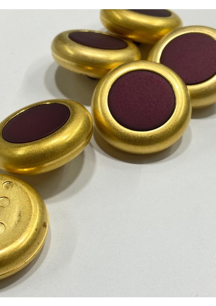 Kaban Kürk Manto Düğmesi / Italyan Düğme 6 Lı Set / Mat Gold Patlıcan Moru 3 cm /M010 fırsatları