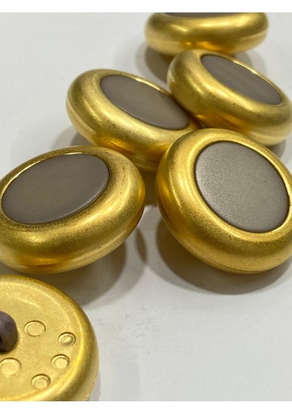 Kaban Kürk Manto Düğmesi / Italyan Düğme 6 Lı Set / Mat Gold Bej 3 cm /M010 indirimleri