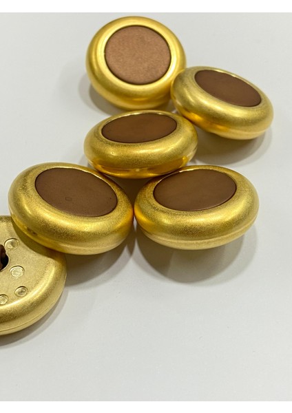 Kaban Kürk Manto Düğmesi / Italyan Düğme 6 Lı Set / Mat Gold Kapiçino 3 cm /M010 fırsatları