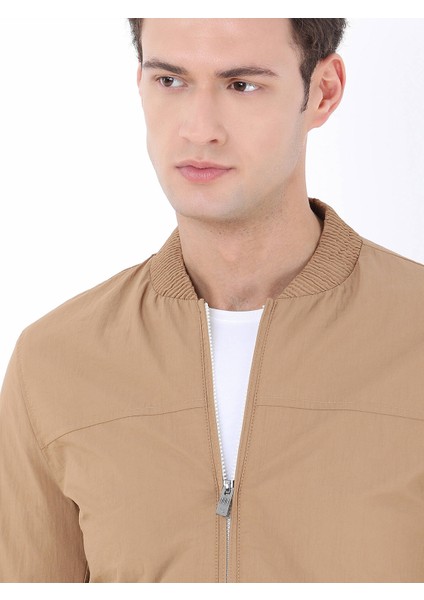 Deve Tüyü Regular Fit Dik Yaka Casual Dokuma Mont indirimleri