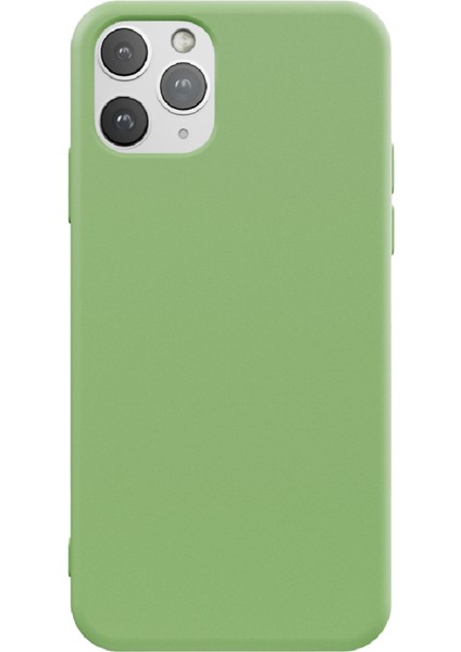 Apple iPhone 11 Pro Max Uyumlu Telefon Kılıfı Kadife Iç Yüzey Lansman Yeşil