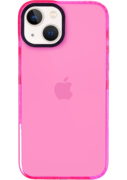 Apple iPhone 14 Plus Uyumlu Telefon Kılıf Premium Pembe Kaplama Koruyucu Darbe Önleyici Çerçeveli