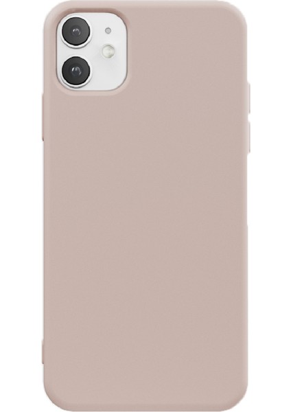 Apple iPhone 11 Uyumlu Telefon Kılıfı Kadife Iç Yüzey Lansman Pudra Pembe