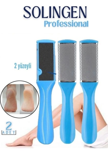 2 Li Set Solingen Professional 2 Adet Islak Kuru Çift Taraflı Topuk Törpüsü XL69