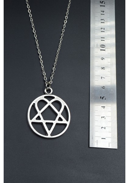 Heartagram Gümüş Kaplama Unisex Düz Zincir Kolye kod 755 fırsatları