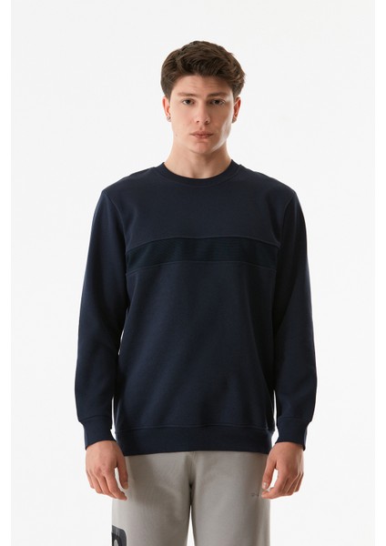 Basic Beli Lastikli Bisiklet Yaka Sweatshirt