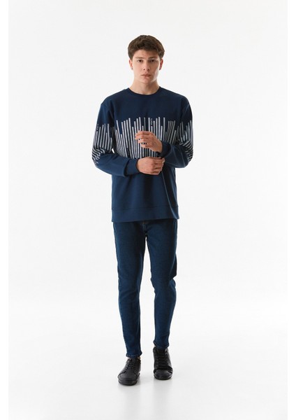 Baskılı Bisiklet Yaka Sweatshirt fiyatları