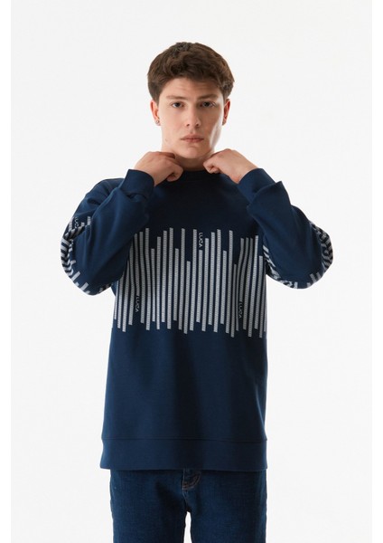 Baskılı Bisiklet Yaka Sweatshirt indirimleri