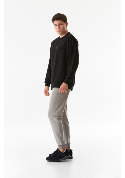 Yazı Baskılı Bisiklet Yaka Sweatshirt fırsatları