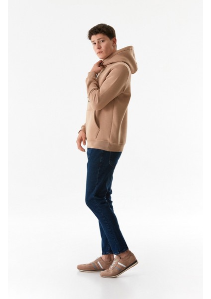 Yazı Nakışlı Kanguru Cepli Kapüşonlu Sweatshirt modelleri