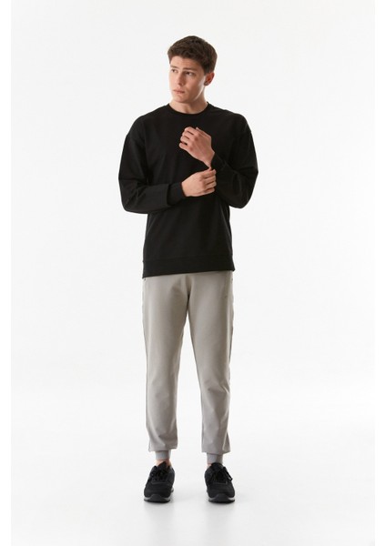 Yazı Baskılı Bisiklet Yaka Sweatshirt fiyatları