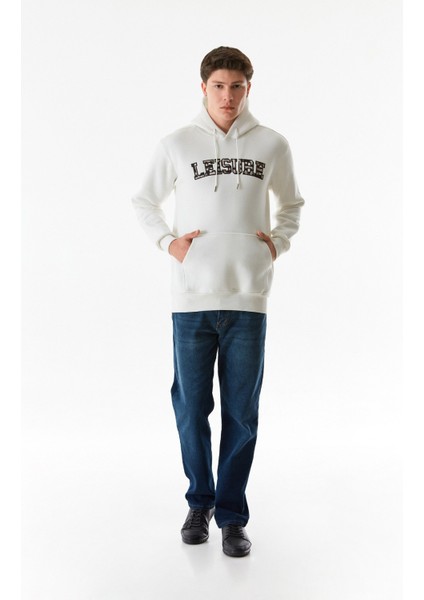 Yazı Baskılı Kanguru Cepli Kapüşonlu Sweatshirt fiyatları