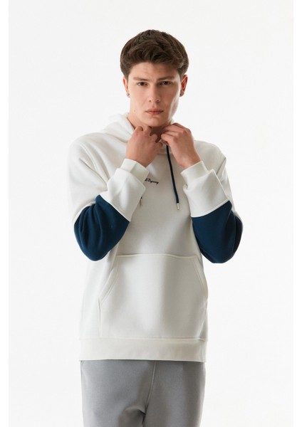 Yazı Baskılı Kanguru Cepli Kapüşonlu Sweatshirt modelleri