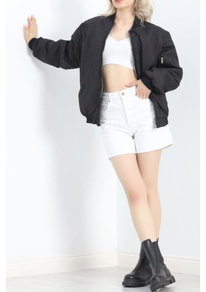 Unisex Bomber Ceket Siyah - 20362.1761.