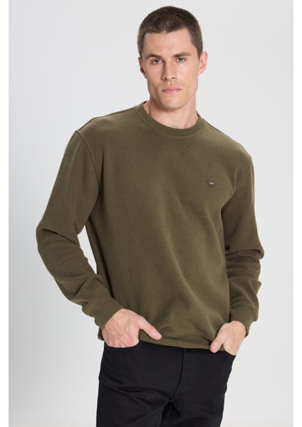 Wrangler Regular Fit Normal Kesim Bisiklet Yaka Haki Sweatshirt