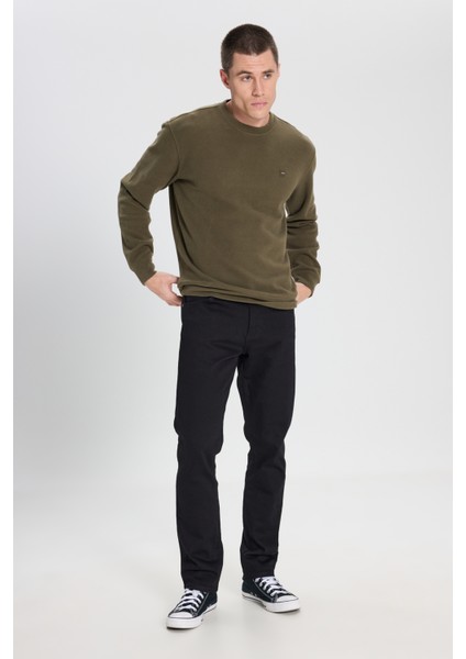 Wrangler Regular Fit Normal Kesim Bisiklet Yaka Haki Sweatshirt modelleri