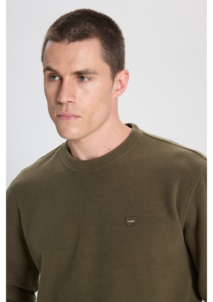 Wrangler Regular Fit Normal Kesim Bisiklet Yaka Haki Sweatshirt fırsatları