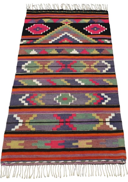 El Dokuma Renkli Otantik Elegant Malatya Yün Kilim 5199