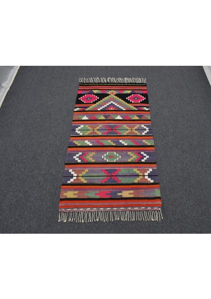 El Dokuma Renkli Otantik Elegant Malatya Yün Kilim 5199