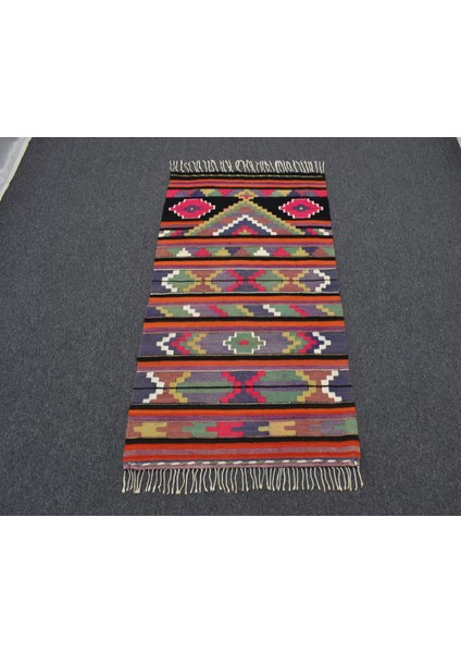 El Dokuma Renkli Otantik Elegant Malatya Yün Kilim 5199