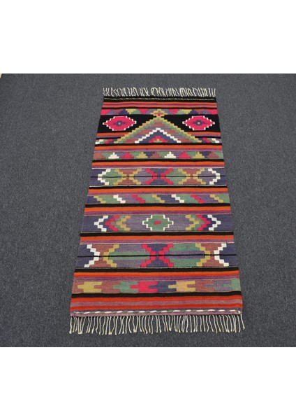 El Dokuma Renkli Otantik Elegant Malatya Yün Kilim 5199