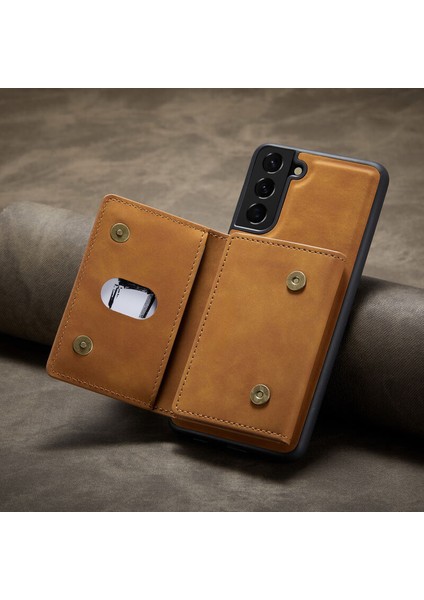 Samsung Galaxy S24 Plus Uyumlu Kılıf Zebana 2in1 Elite Class Cüzdanlı Deri Kılıf Kahverengi