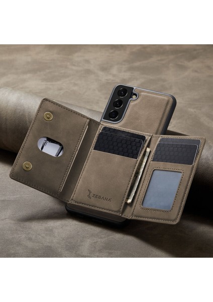 Samsung Galaxy S24 Plus Uyumlu Kılıf Zebana 2in1 Elite Class Cüzdanlı Deri Kılıf Koyu Kahverengi fiyatları