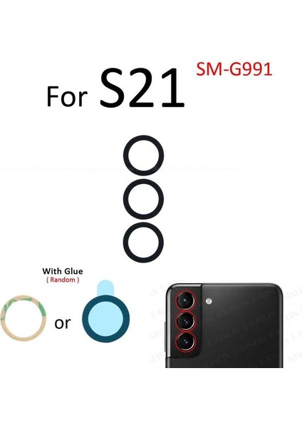 Samsung Galaxy S21 Arka Kamera Camı Lens Yapışkanlı