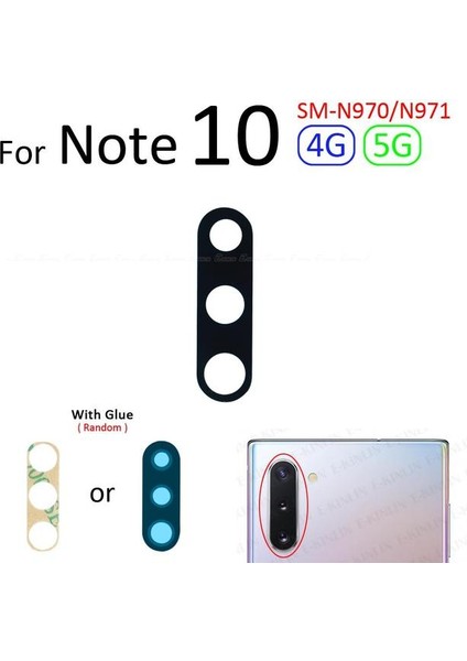 Samsung Galaxy Note 10 Arka Kamera Camı Lens Yapışkanlı