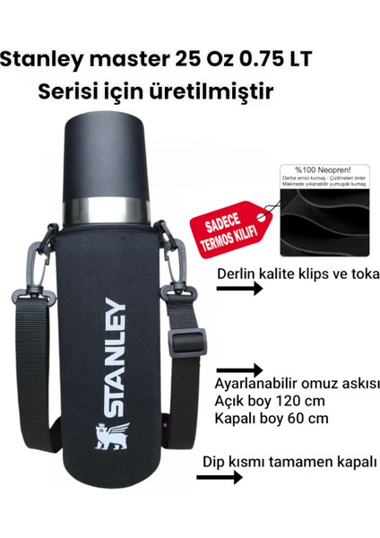 0. 75 LT MASTER KULPSUZ Neopren Termos Kılıfı Ve Omuz Askısı