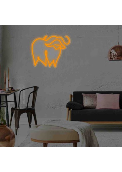 Neon LED Işıklı Boğa