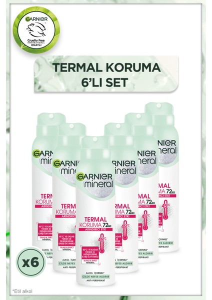 6'lı Garnier Mineral Termal Koruma Aerosol 150 ml Seti