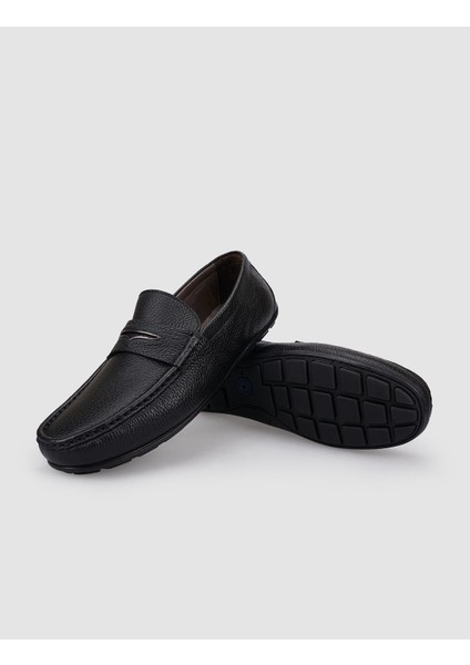 %100 Hakiki Deri Siyah Erkek Loafer indirimleri
