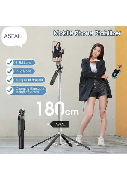 Alüminyum 180 cm Katlanabilir Cep Telefonu ve Kamera Tripodu Kumandalı Gopro Uyumlu Selfie Çubuğu fiyatları