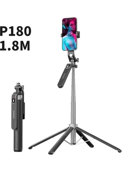 Alüminyum 180 cm Katlanabilir Cep Telefonu ve Kamera Tripodu Kumandalı Gopro Uyumlu Selfie Çubuğu modelleri
