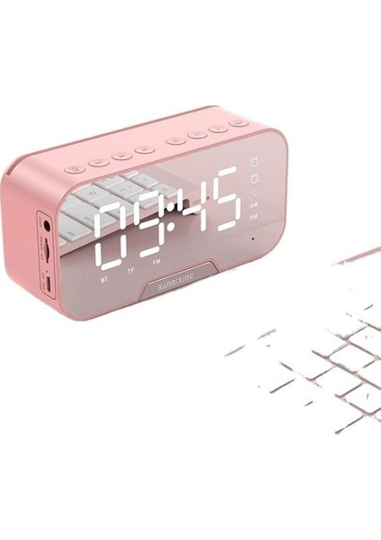 Saat Bluetooth Hoparlör Yaratıcı Mini Ayna LED Işık Çalar Saat Küçük Hoparlör (Yurt Dışından)