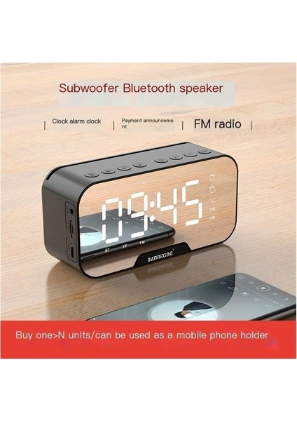 Saat Bluetooth Hoparlör Yaratıcı Mini Ayna LED Işık Çalar Saat Küçük Hoparlör (Yurt Dışından) fiyatları