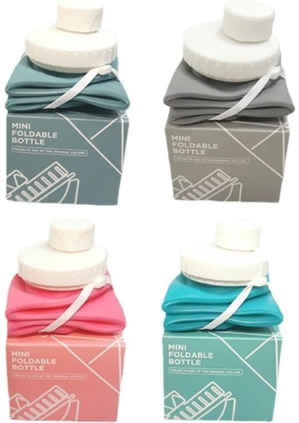 Plastik Mini Katlanır Silikon Şişe (Mini Folding Bottle) 600 ml Gri