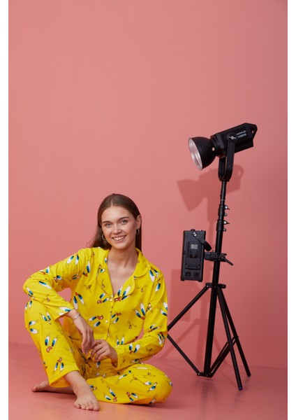 Kadın Tweety Desenli Uzun Kol Gömlek Pijama Takımı