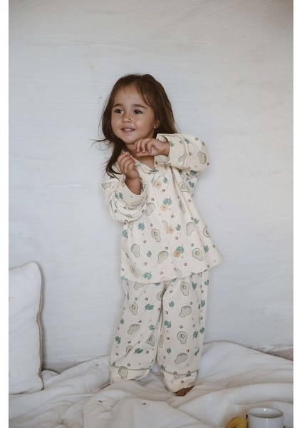 Ohlala Koala Avokado Baskılı Bebek Çocuk Pijama Takımı